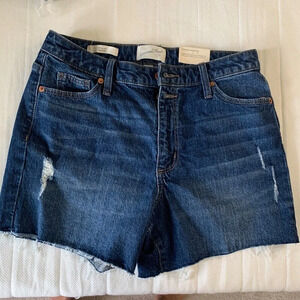 Universal Thread Women's Curvy Vintage Midi Shorts - Dark Blue Denim